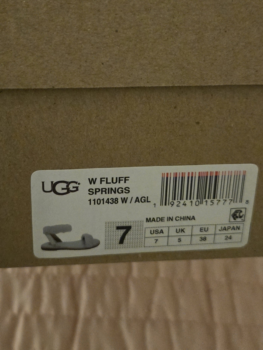 NEW IN BOX! RARE! UGG FLUFF SPRINGS SANDALS IN AGAVE GLOW (MINT GREEN) US SIZE 7 - Picture 5 of 5